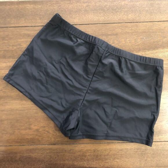 New Women's Black Boyshort Swimsuit Bathing Suit Bottom Swim Shorts Size Medium - Picture 2 of 8